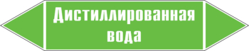 Маркировка трубопровода "дистиллированная вода" (пленка, 507х105 мм) - Маркировка трубопроводов - Маркировки трубопроводов "ВОДА" - Магазин охраны труда ИЗО Стиль