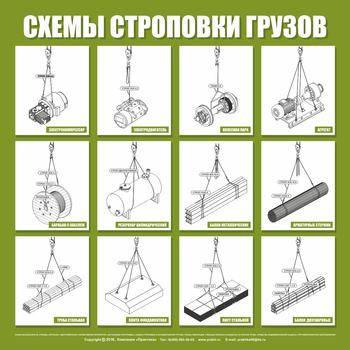 Схема строповки st05 (1000х1000 мм, пленка самоклеющаяся) - Схемы строповки и складирования грузов - Магазин охраны труда ИЗО Стиль