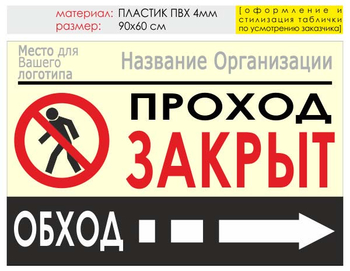 Информационный щит "обход справа" (пластик, 90х60 см) t08 - Охрана труда на строительных площадках - Информационные щиты - Магазин охраны труда ИЗО Стиль